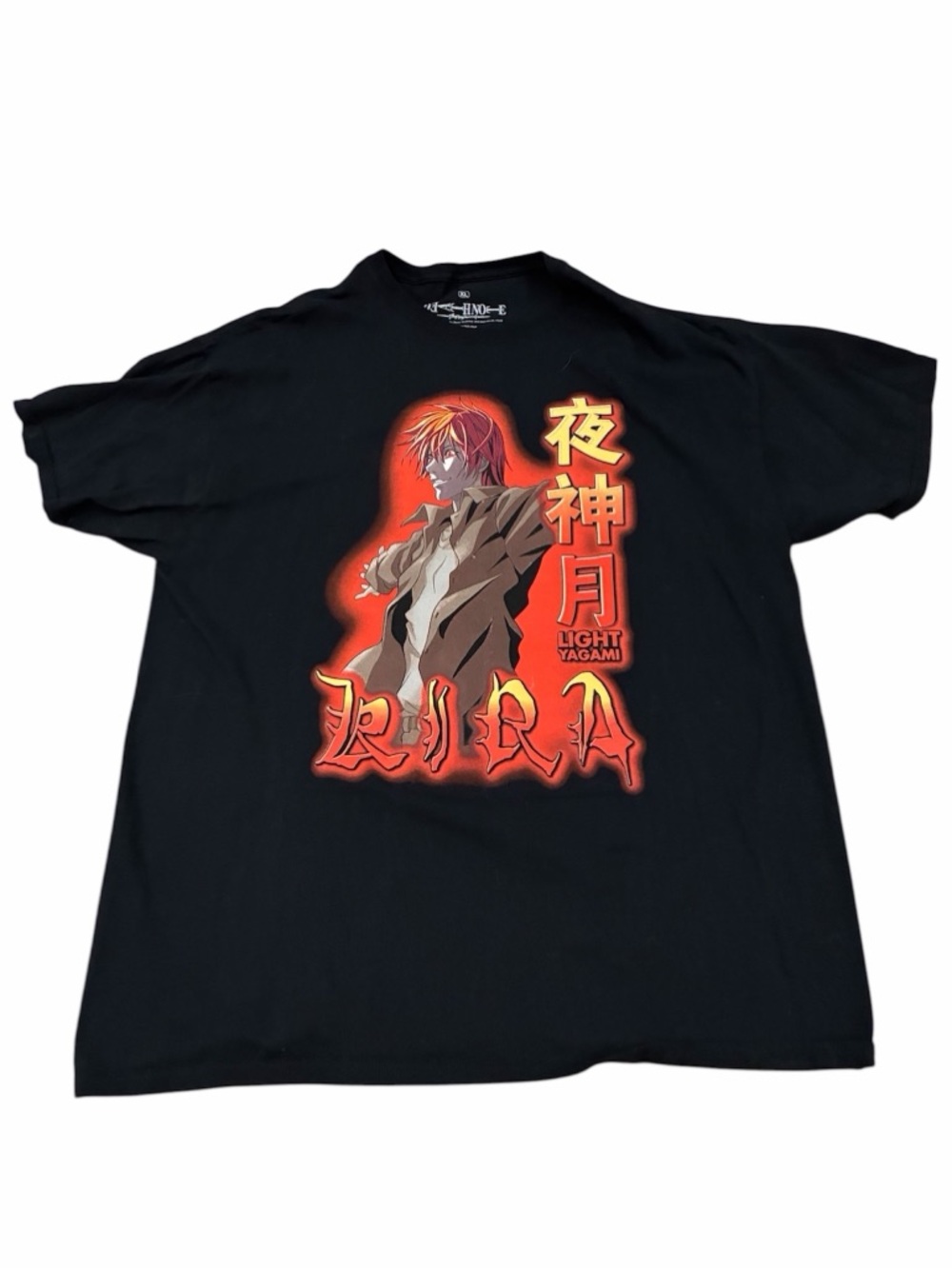 Death Note Light Yagami Kira Black Red Mens XL